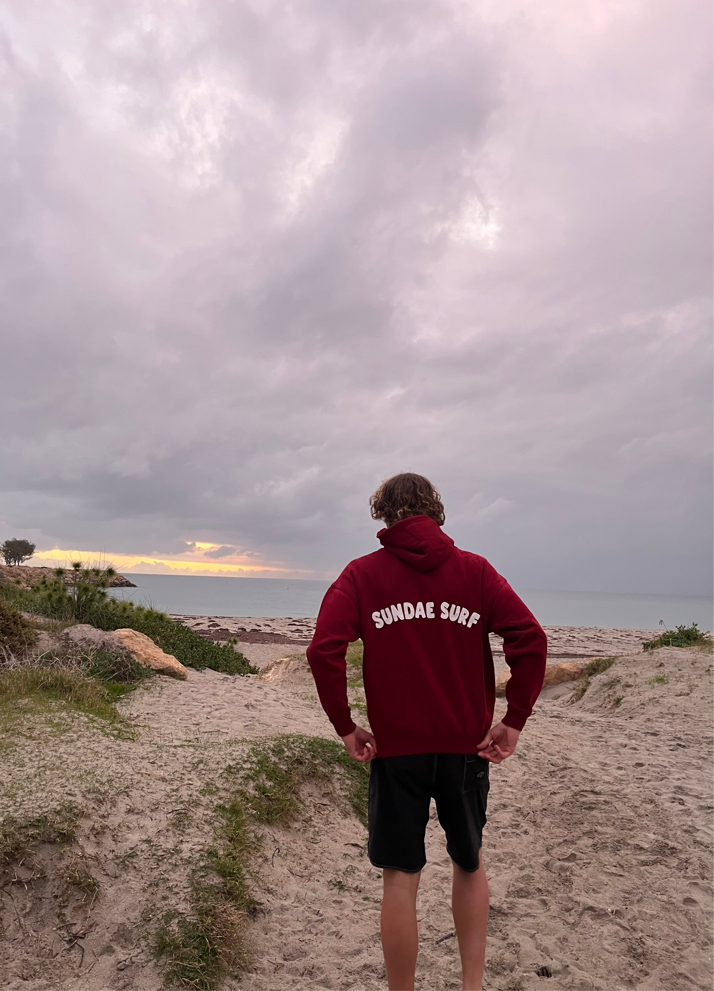 Sundae Surf Hoodie - Dark Red